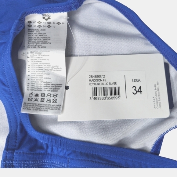 Arena Women's Madison Swim Pro Back MaxLife One Piece Swimsuit Size 34 - Picture 7 of 9